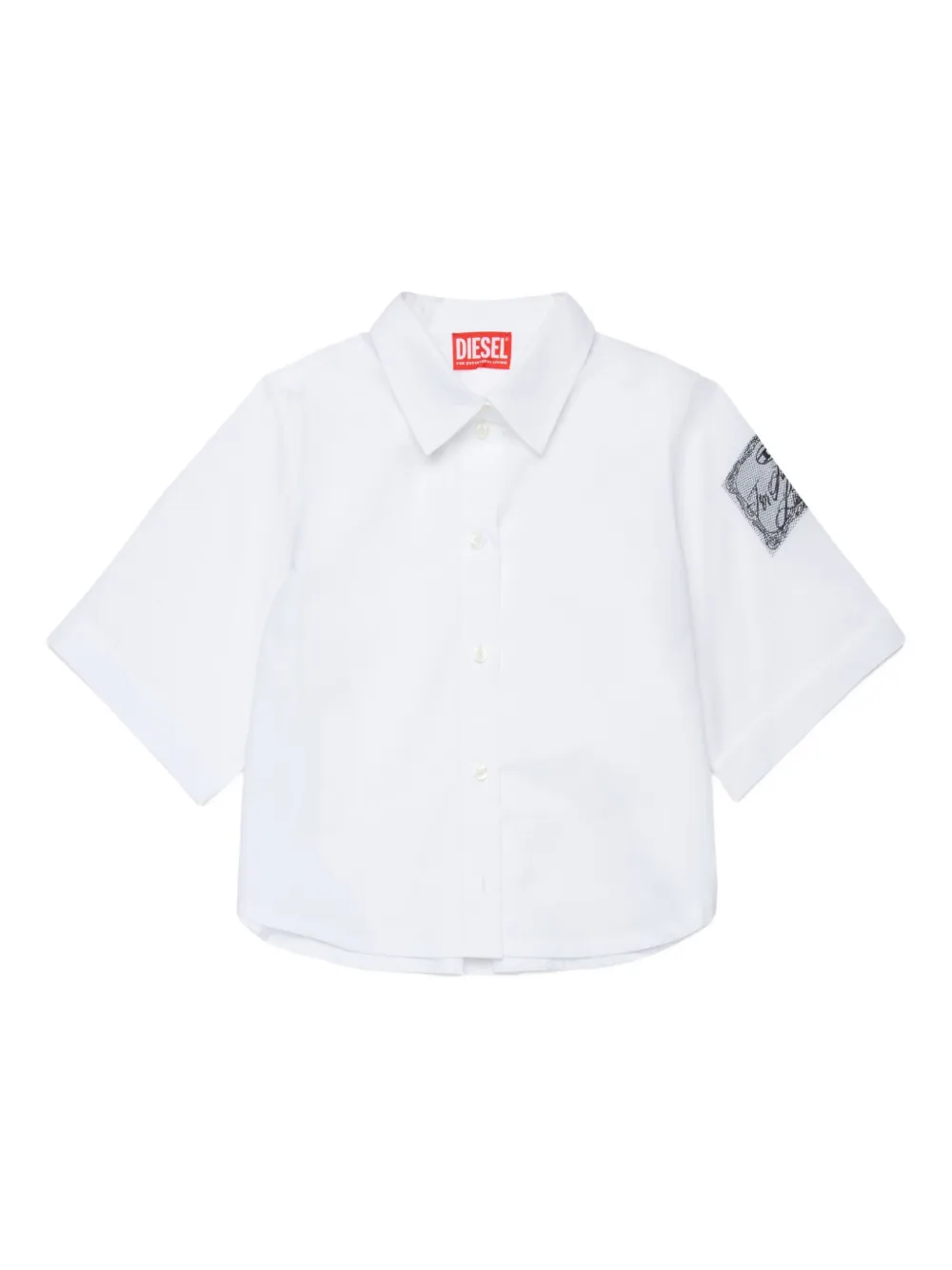 Diesel Kids' Cylace Short-sleeve Shirt In White