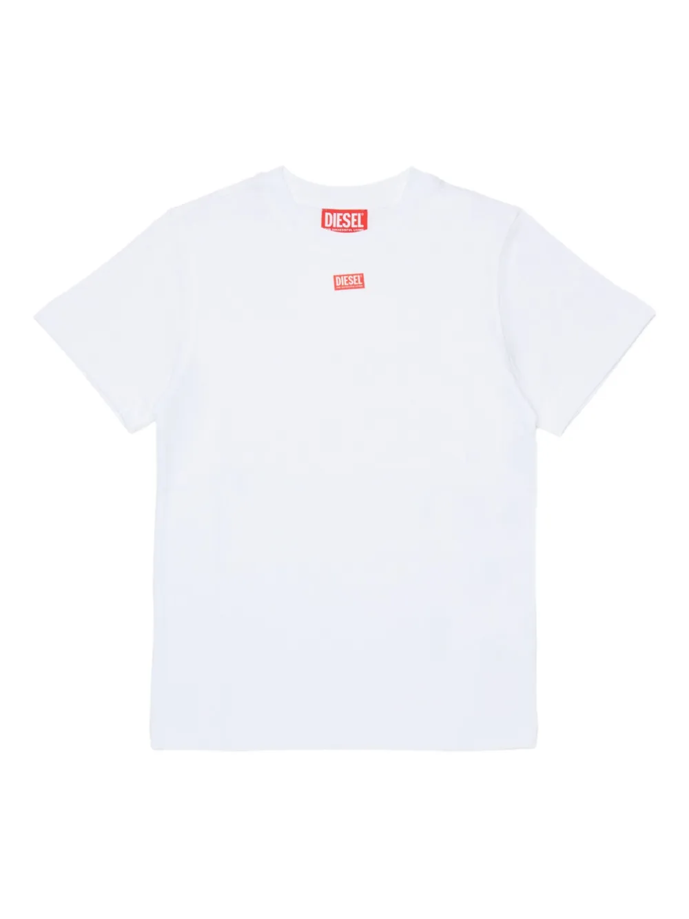 Diesel Jersey T-shirt With Red D Patch In White