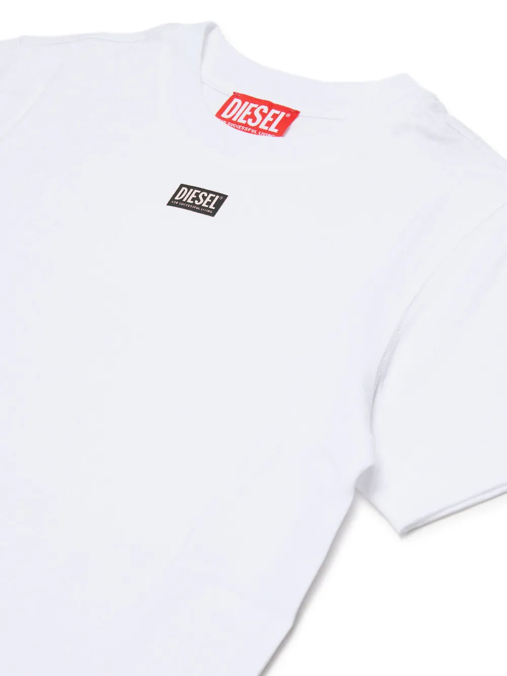 Diesel Kids Tjustr7 T-shirt met logo Wit