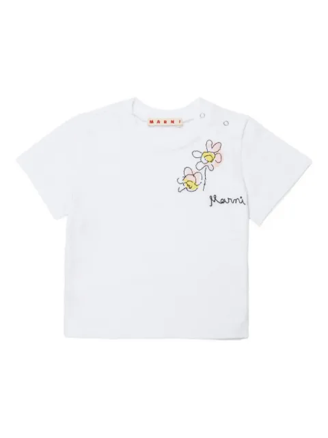 Marni Kids floral-detail T-shirt