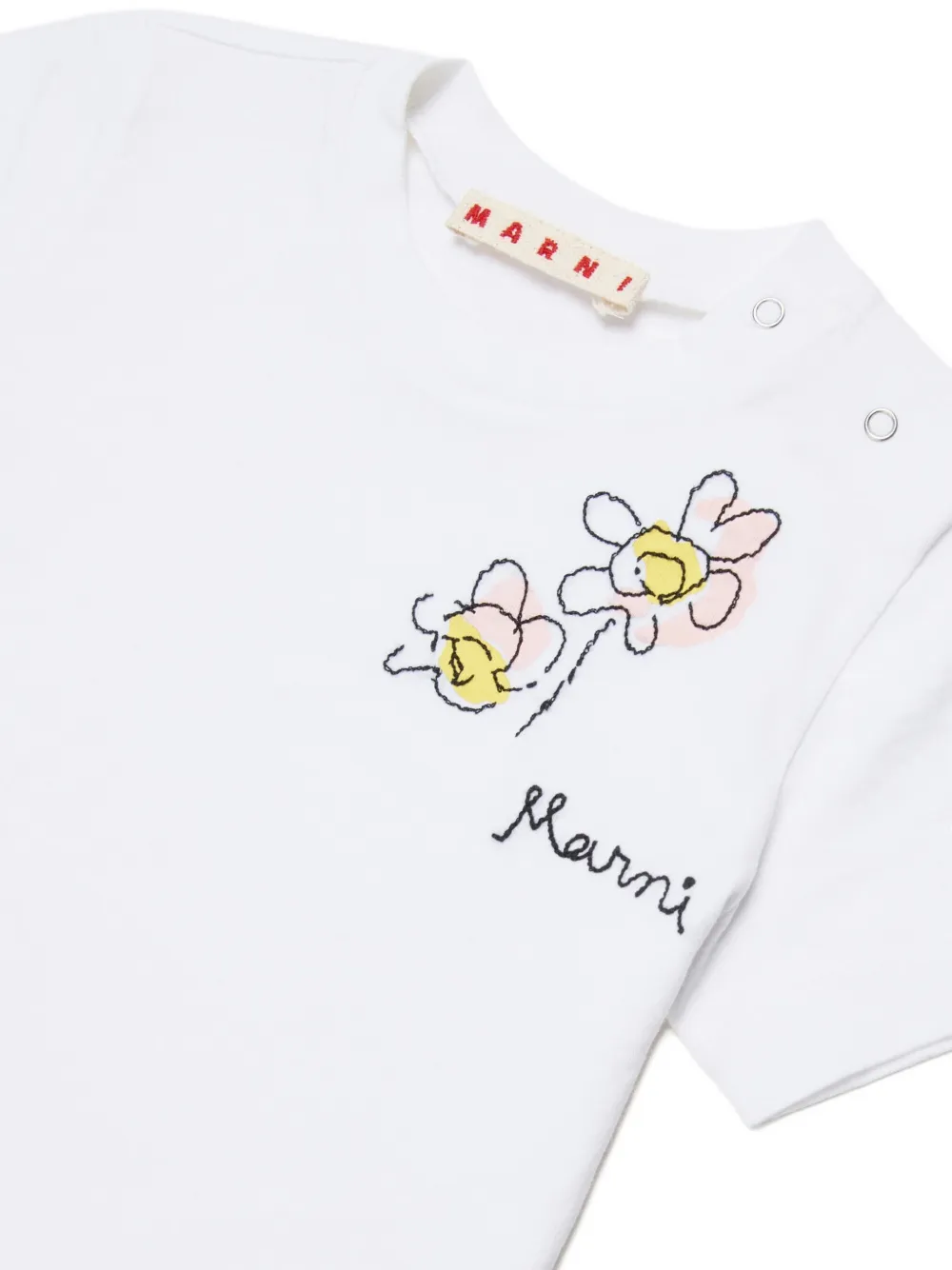 Marni Kids T-shirt met bloemendetail Wit