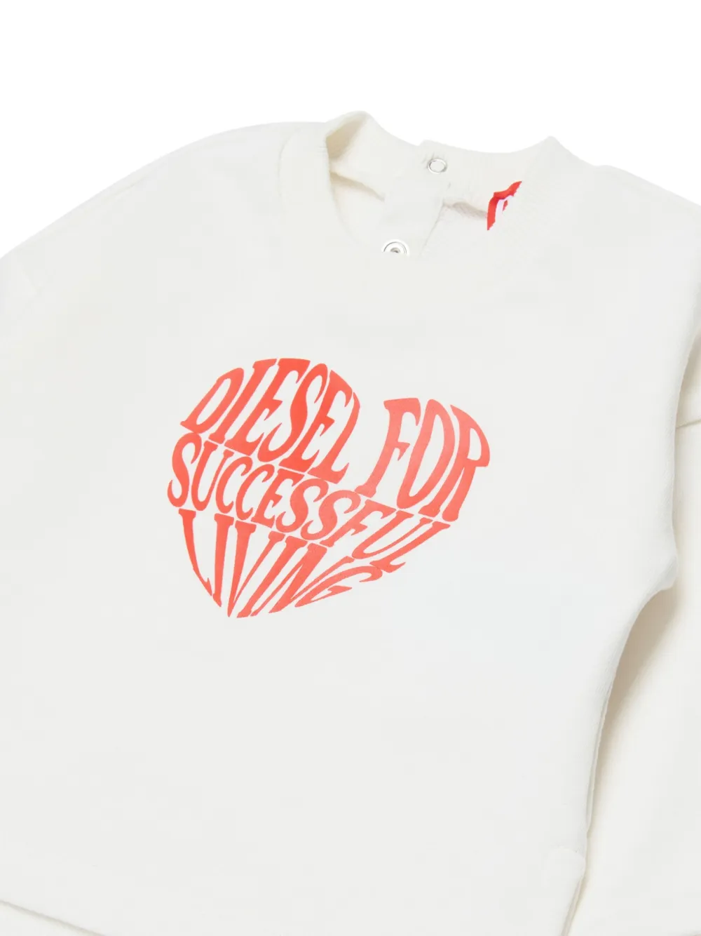 Diesel Kids Svavyb sweater met grafische hartprint Wit
