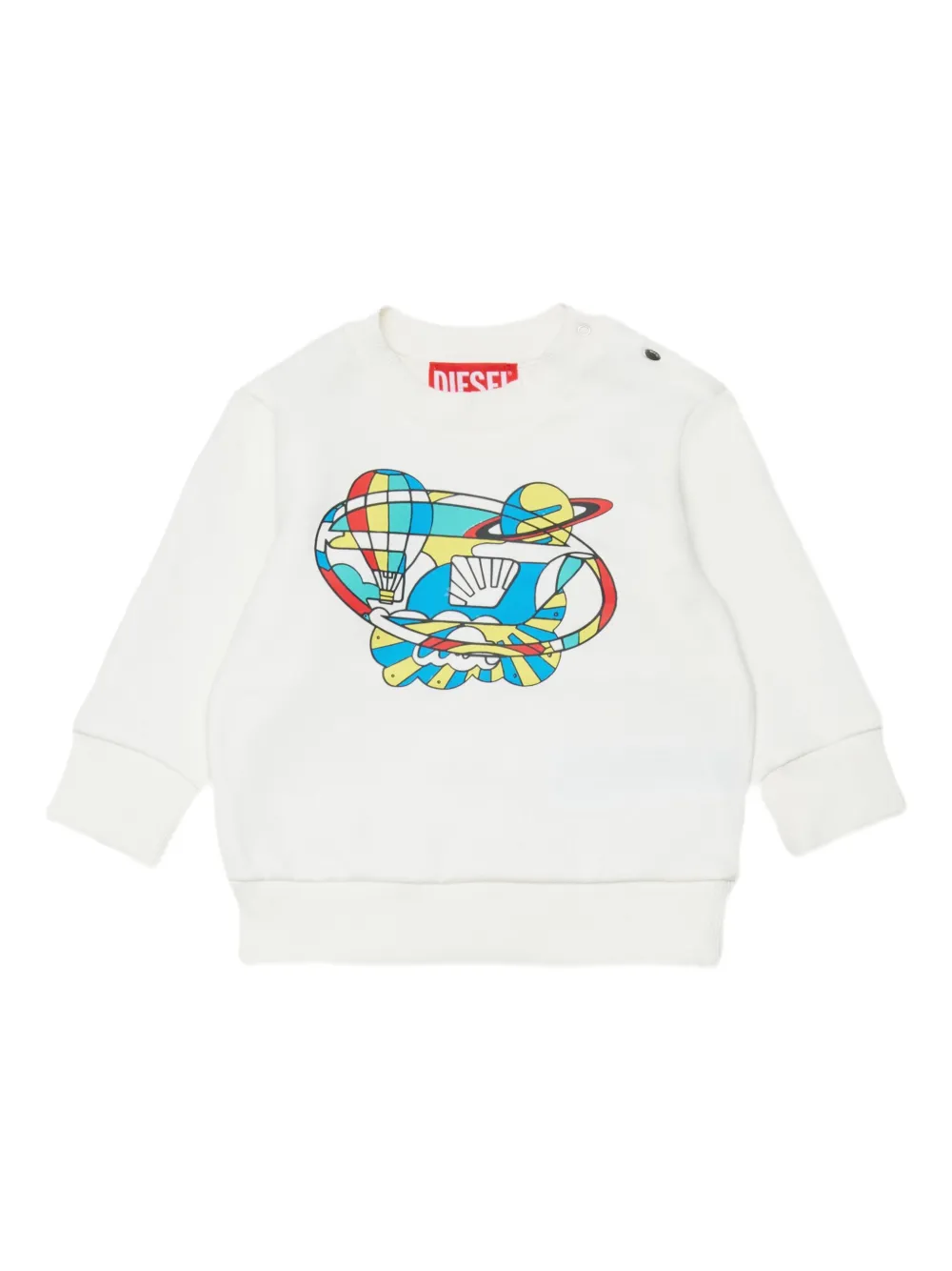 Diesel Kids Felpa Swirb con stampa grafica - Bianco