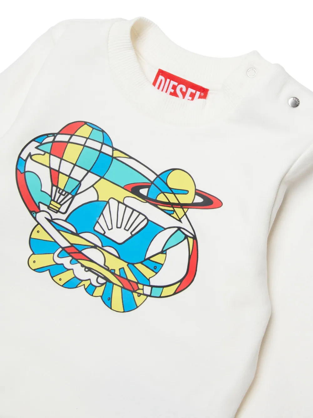 Diesel Kids Swirb sweater met grafische print Wit