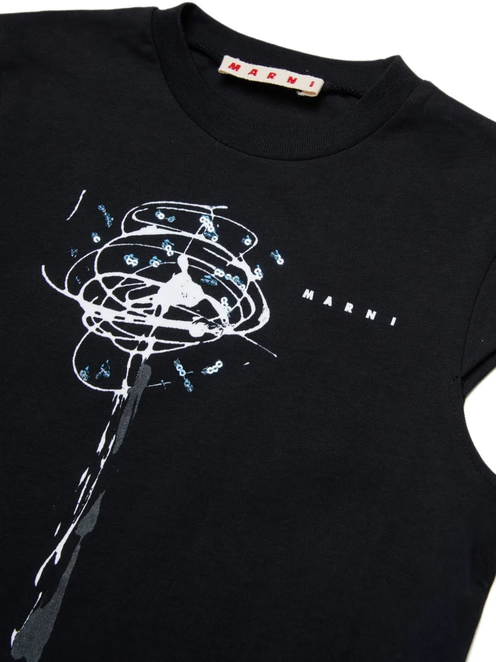 Marni Kids T-shirt met grafische print Zwart
