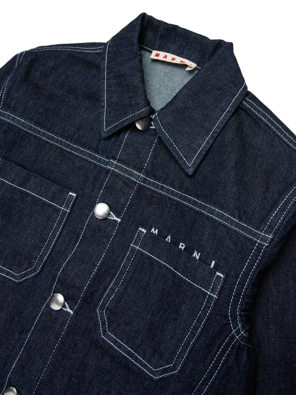 Marni Kids Spijkerjack met zakken en knopen Blauw