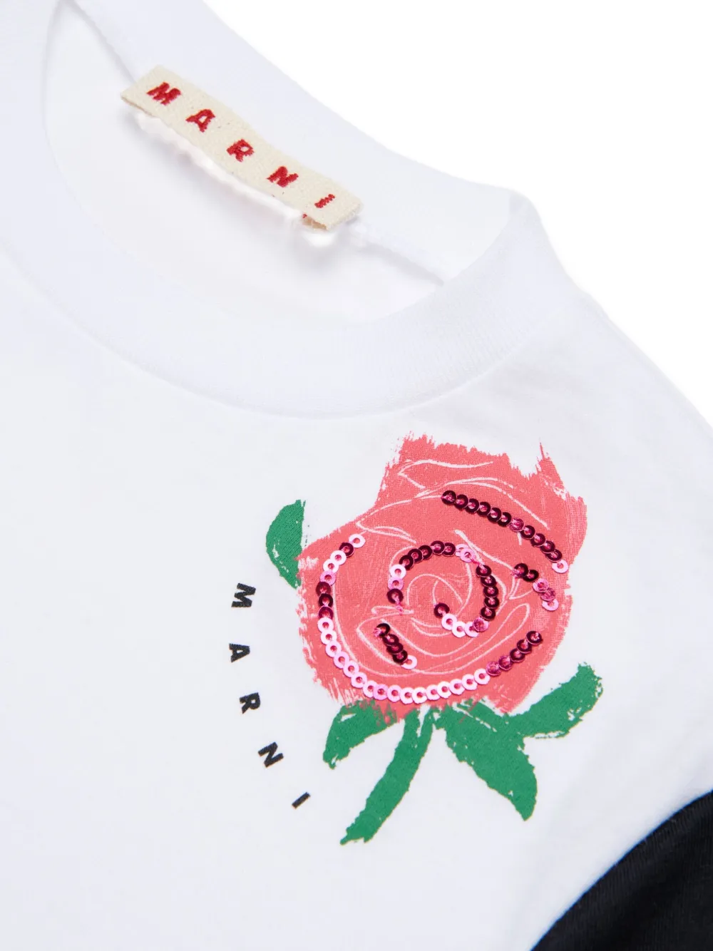  Marni Kids Sequin-rose T-shirt - White 