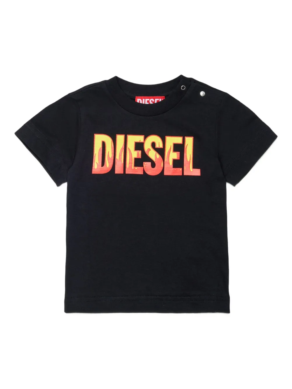 Diesel Kids flame-logo T-shirt - Nero