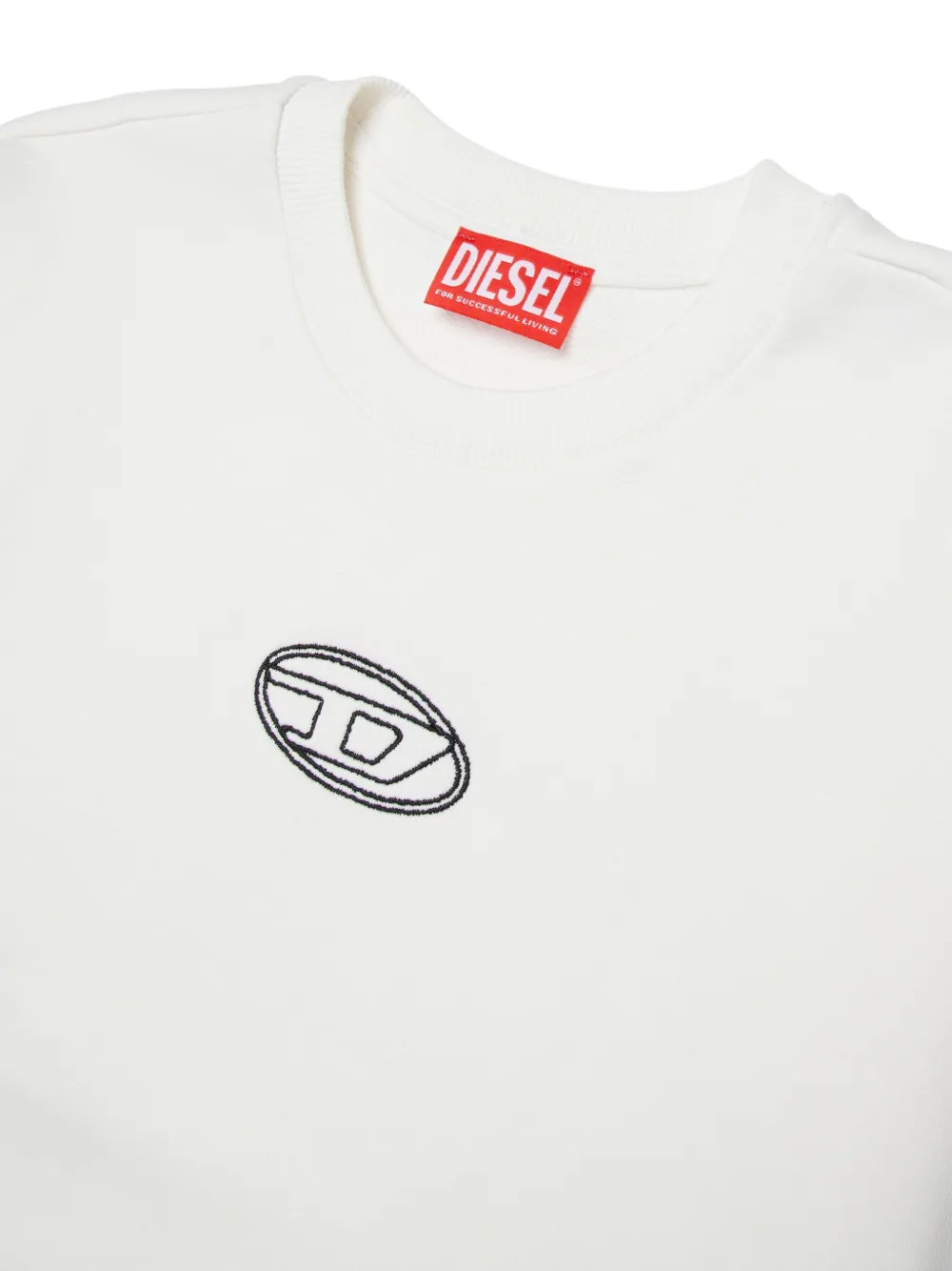 Diesel Skiprys Embroidered-logo Sweatshirt In White