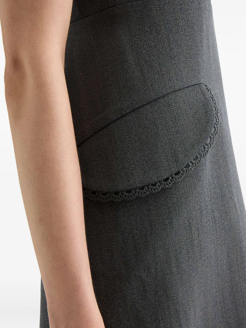 Jil Sander Mini-jurk van zijdeblend Grijs