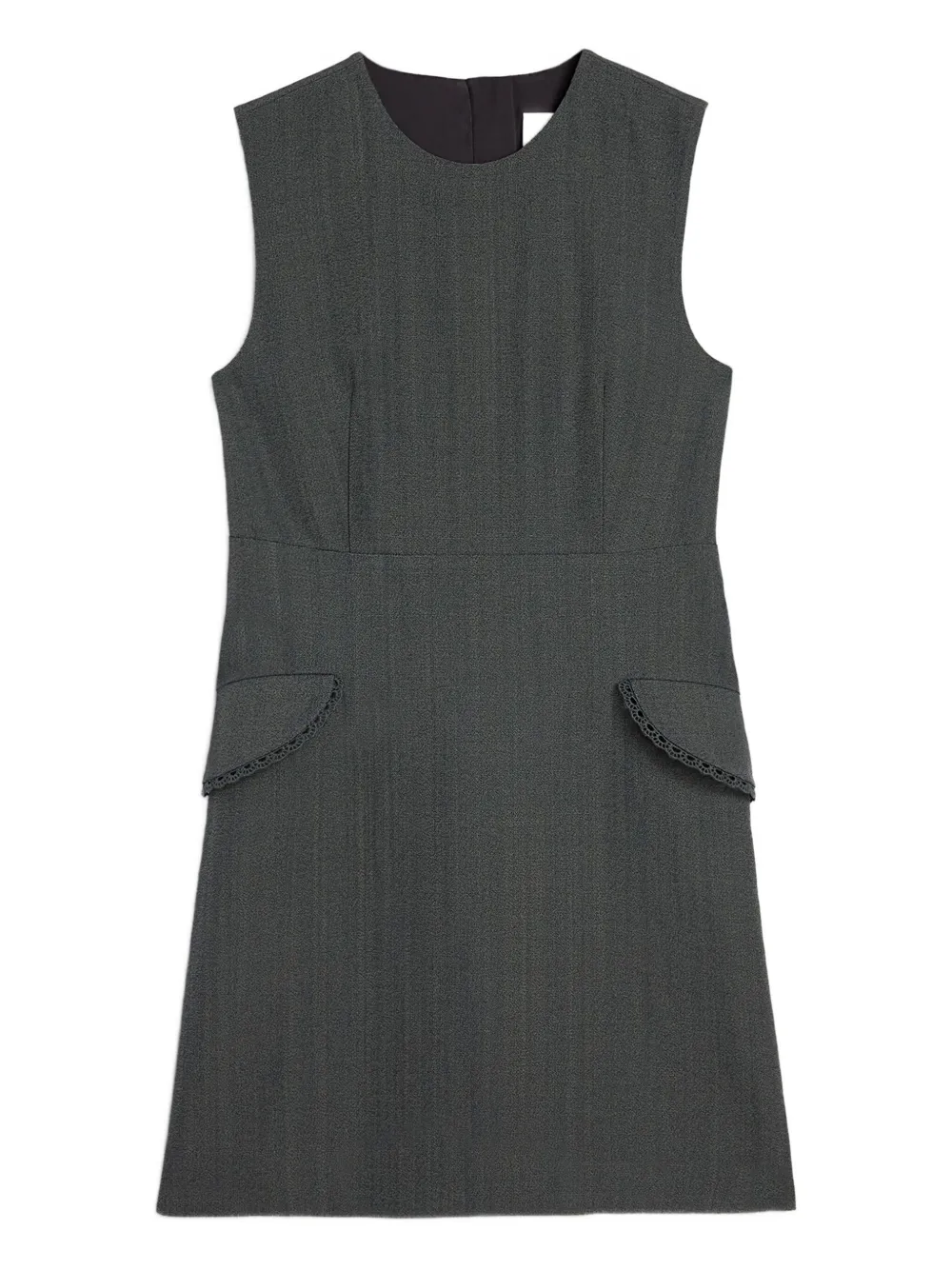 Jil Sander Abito corto con bordo in pizzo - Grigio