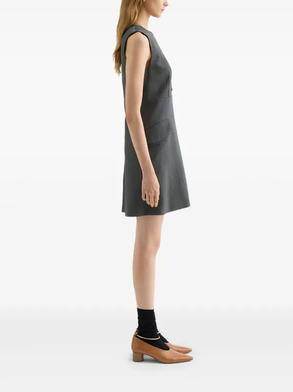 Jil Sander Lace-trim Pocket Mini Dress - Grey Jil Sander Lace-trim Pocket Mini Dress - Grey