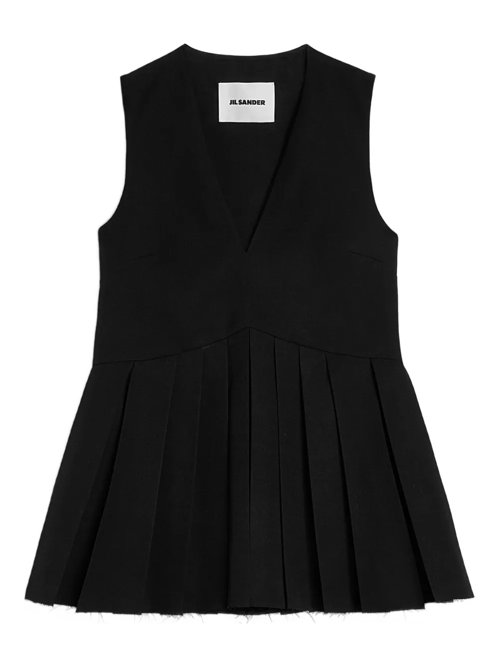 Jil Sander Top in lana plissettato - Nero