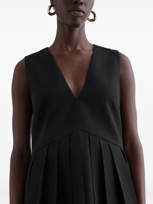 Jil Sander Pleated Wool Gabardine Top | Black | FARFETCH