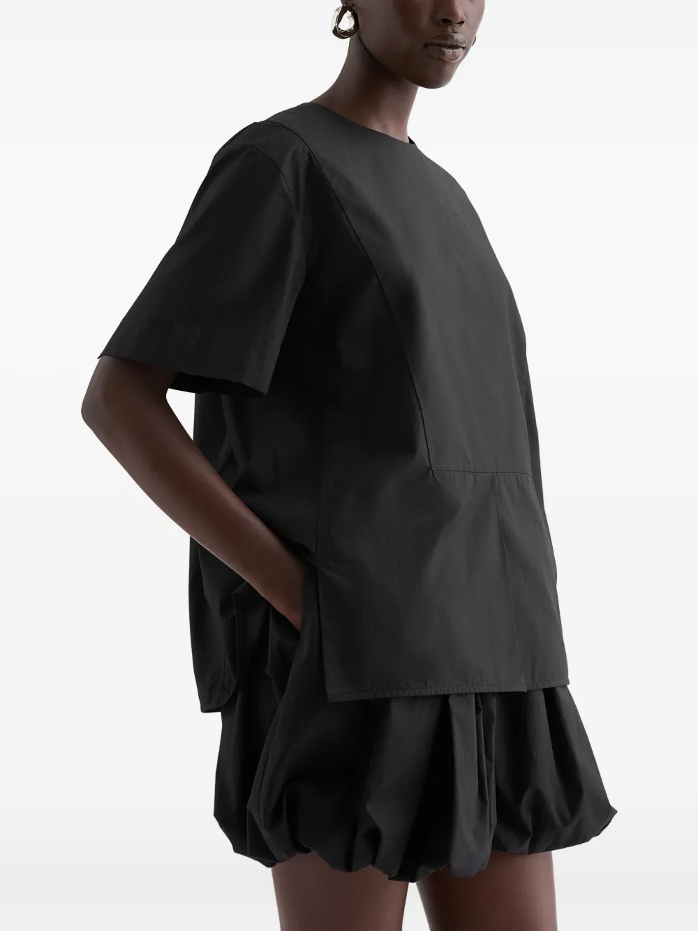 Jil Sander Short-sleeve Blouse In Black