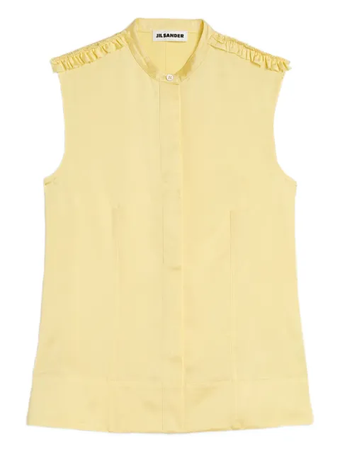 Jil Sander ruffled-detail stand-collar shirt