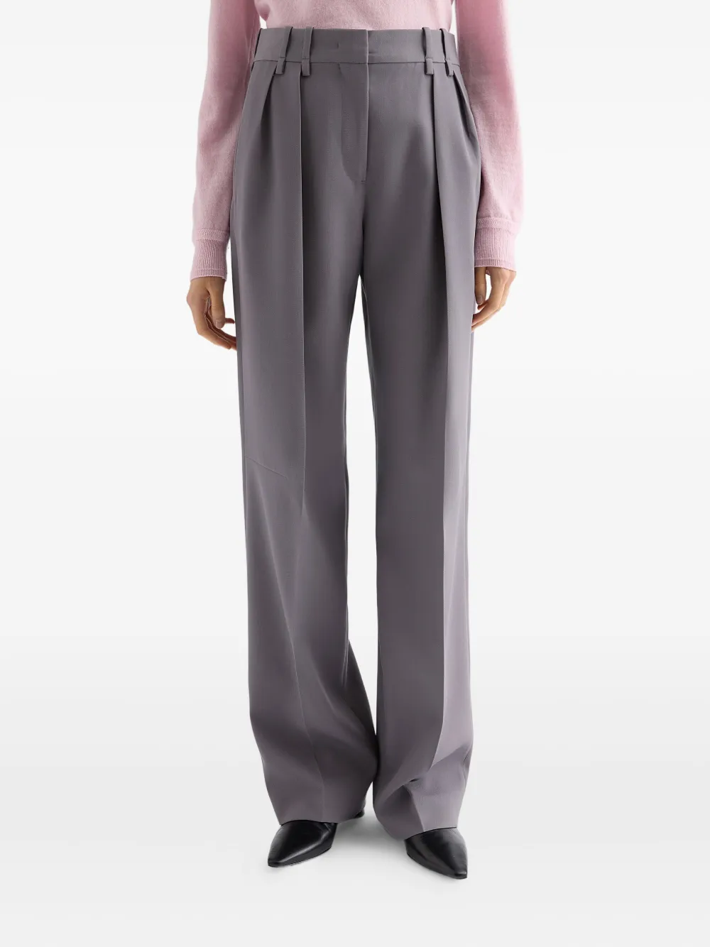 Jil Sander Wollen gabardine broek Grijs