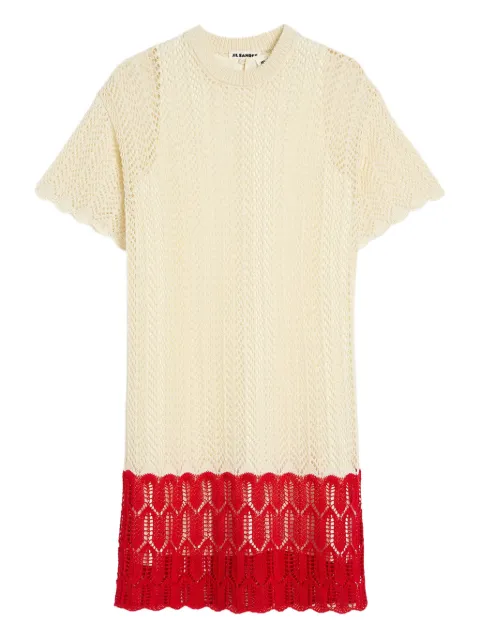 Jil Sander vestido tejido con detalle calado