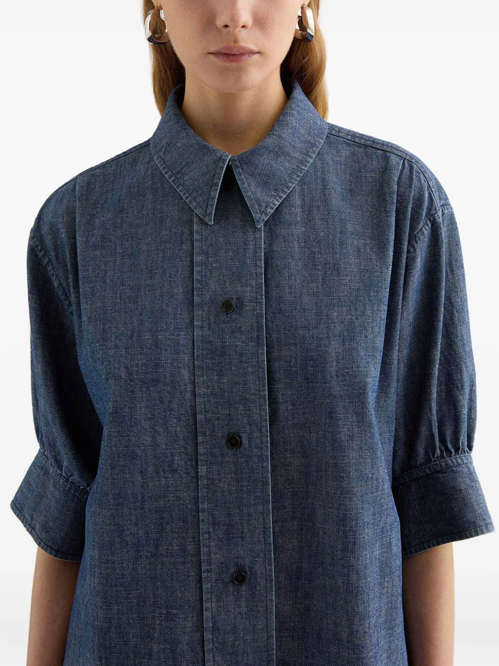 Jil Sander Chambray katoenen blouse Blauw