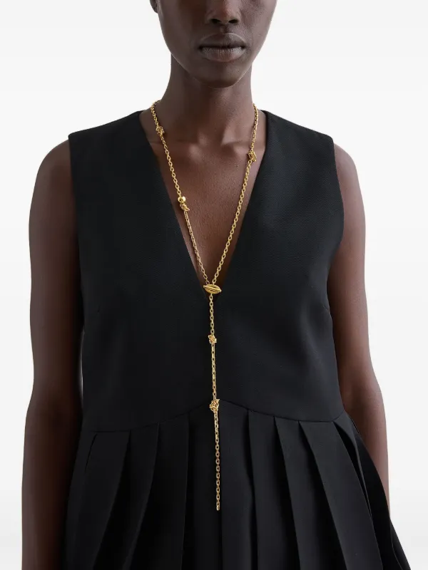 JIL SANDER チェーンネックレス Jil Sander ノットチェーン ネックレス | ゴールドトーン | FARFETCH JP
