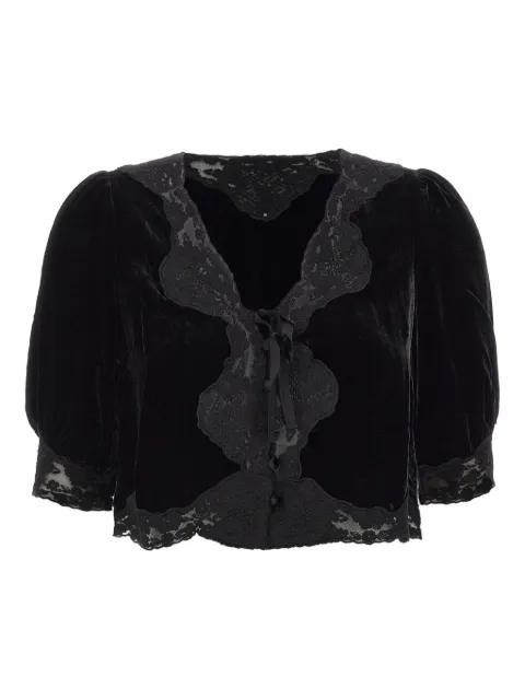 Rixo Ursula lace velvet top