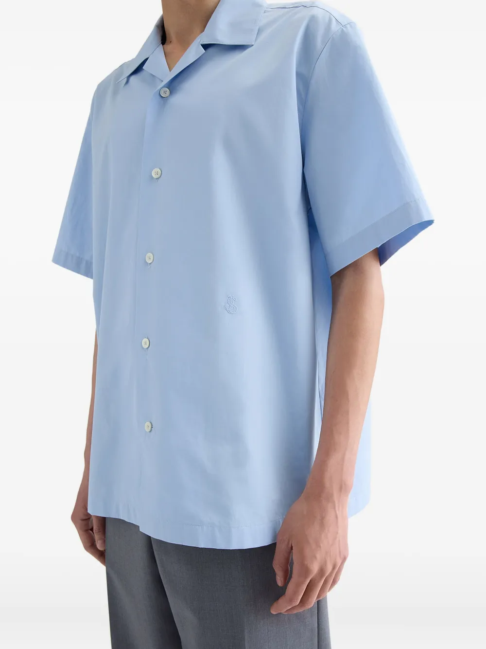 Jil Sander Short Sleeved Shirt In Blue