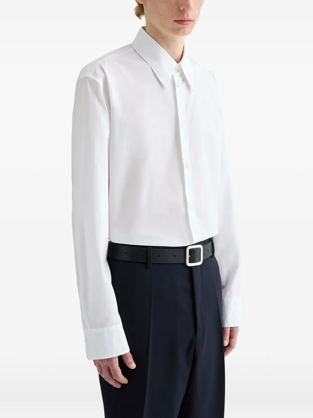 Jil Sander button-up long-sleeve shirt Wit
