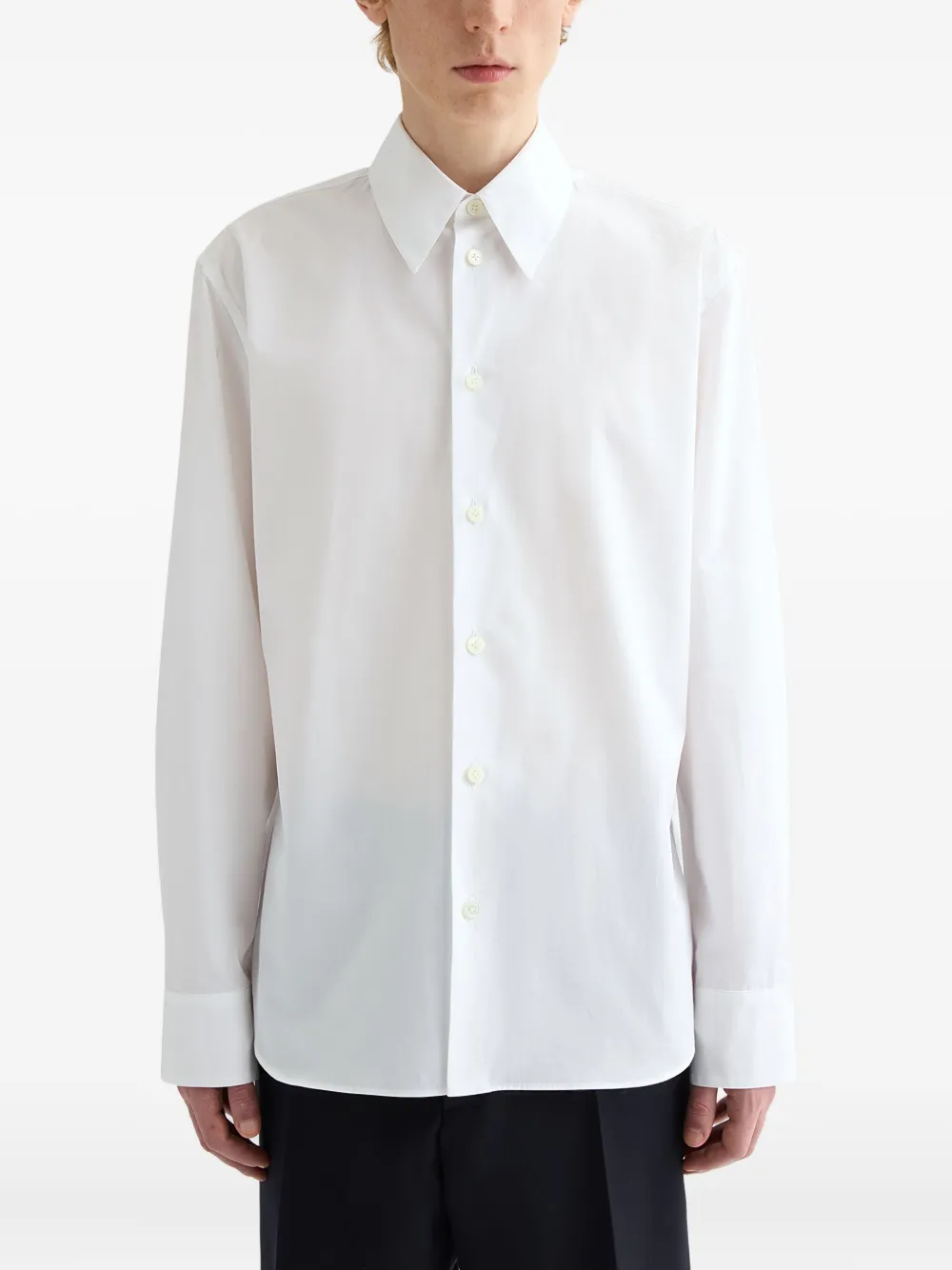 Jil Sander button-up long-sleeve shirt Wit