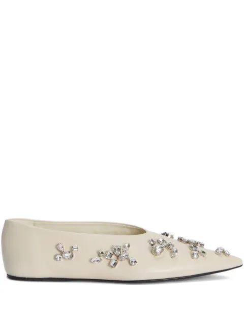 Jil Sander flats con detalles de cristal