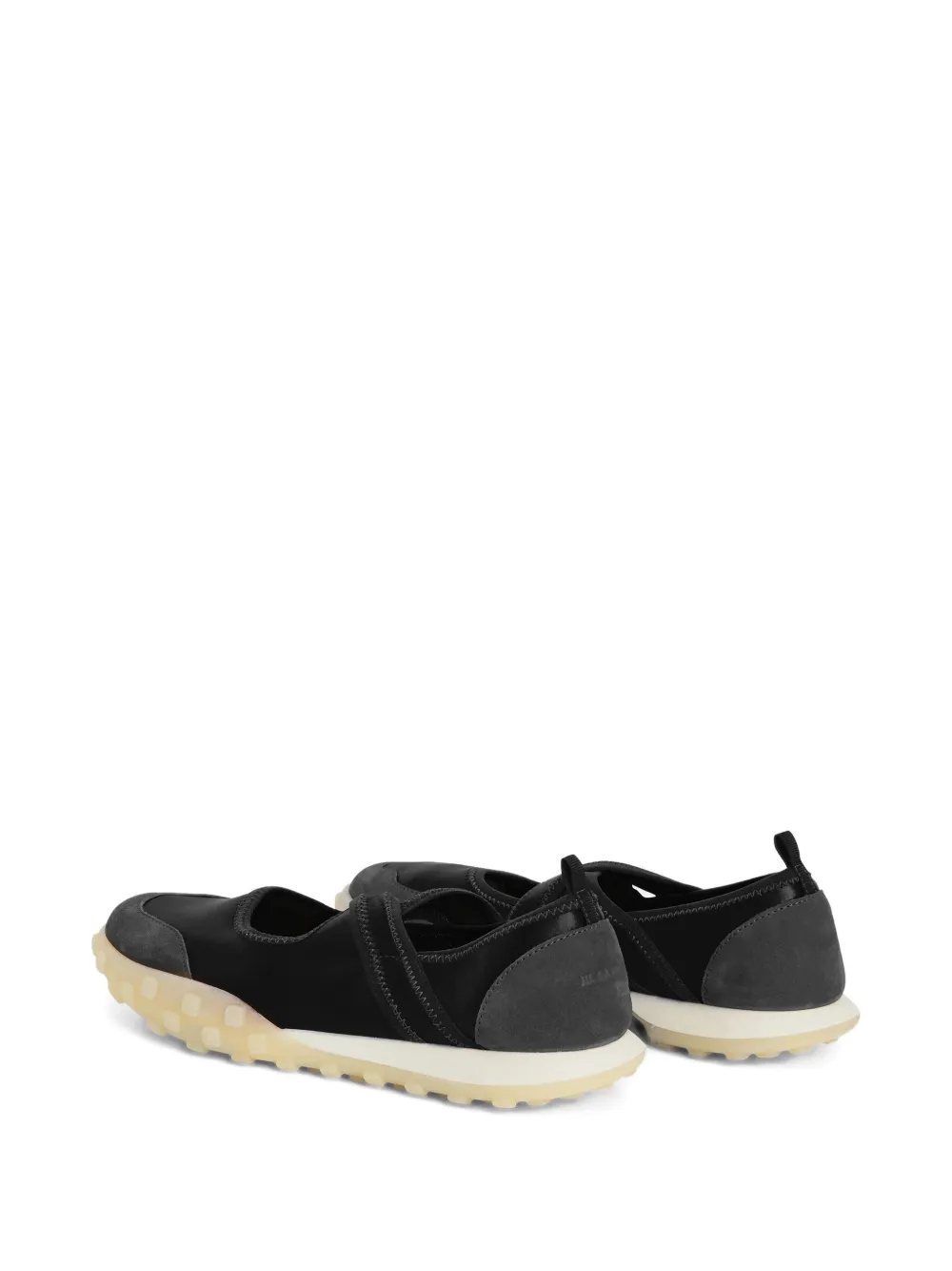 Jil Sander Moon Ballerina sneakers met gekruiste bandjes en suède afwerking Zwart