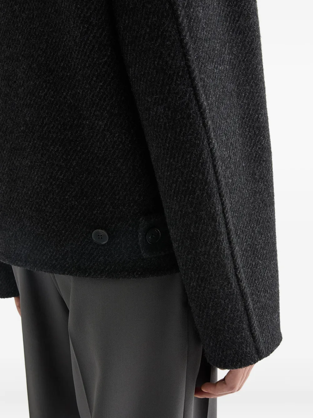 Jil Sander Lichtgewicht wollen jack met textuur Zwart