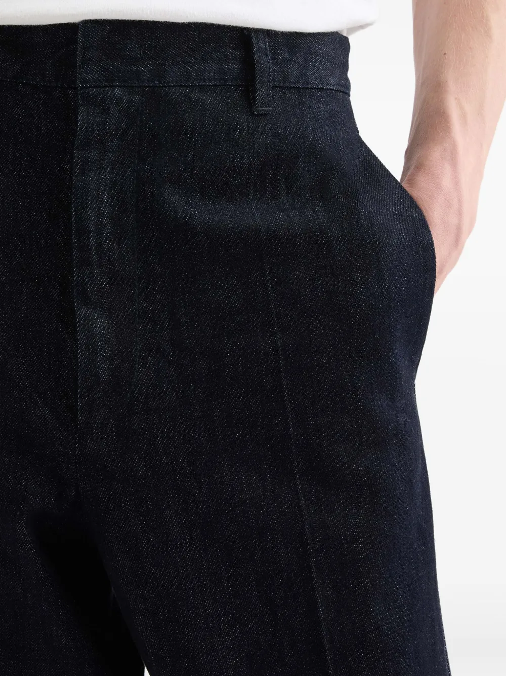 Jil Sander Katoenen broek met riemlussen - Blauw