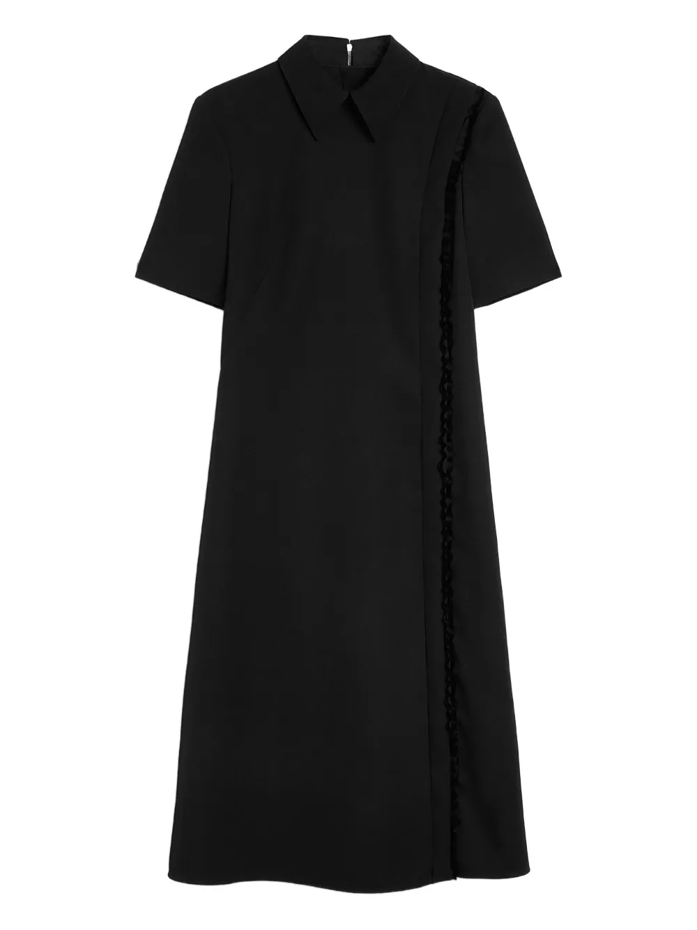 Jil Sander Abito in lana con ruches - Nero