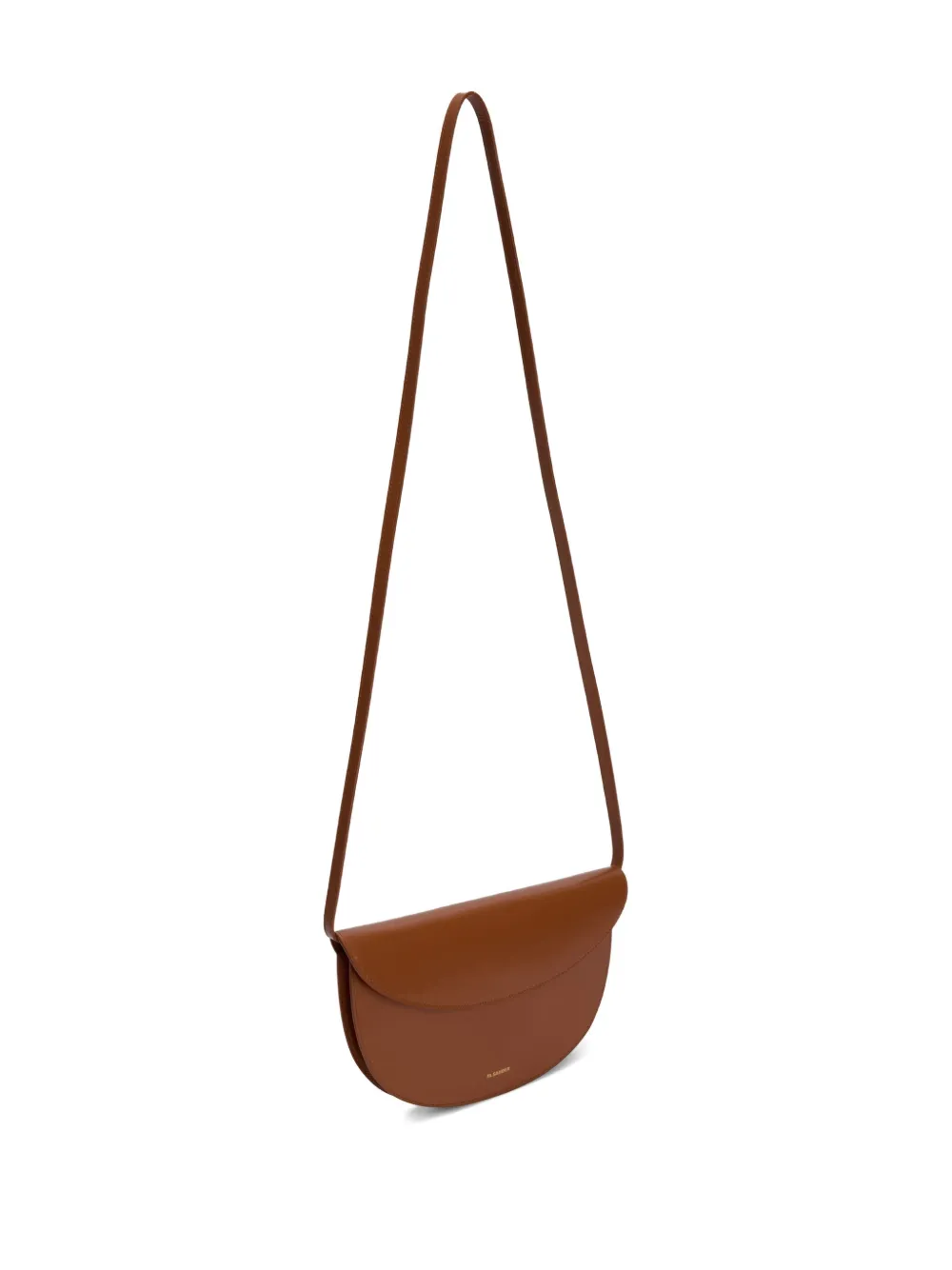  Jil Sander Curved Leather Cross Body - Brown 
