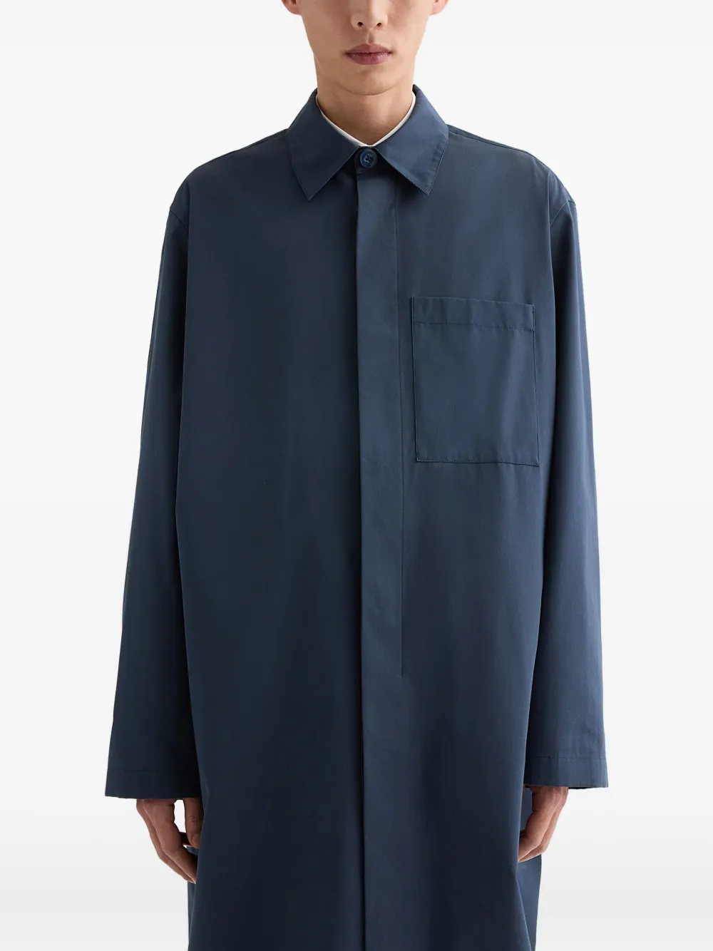 Jil Sander Popeline jas van katoenblend Blauw