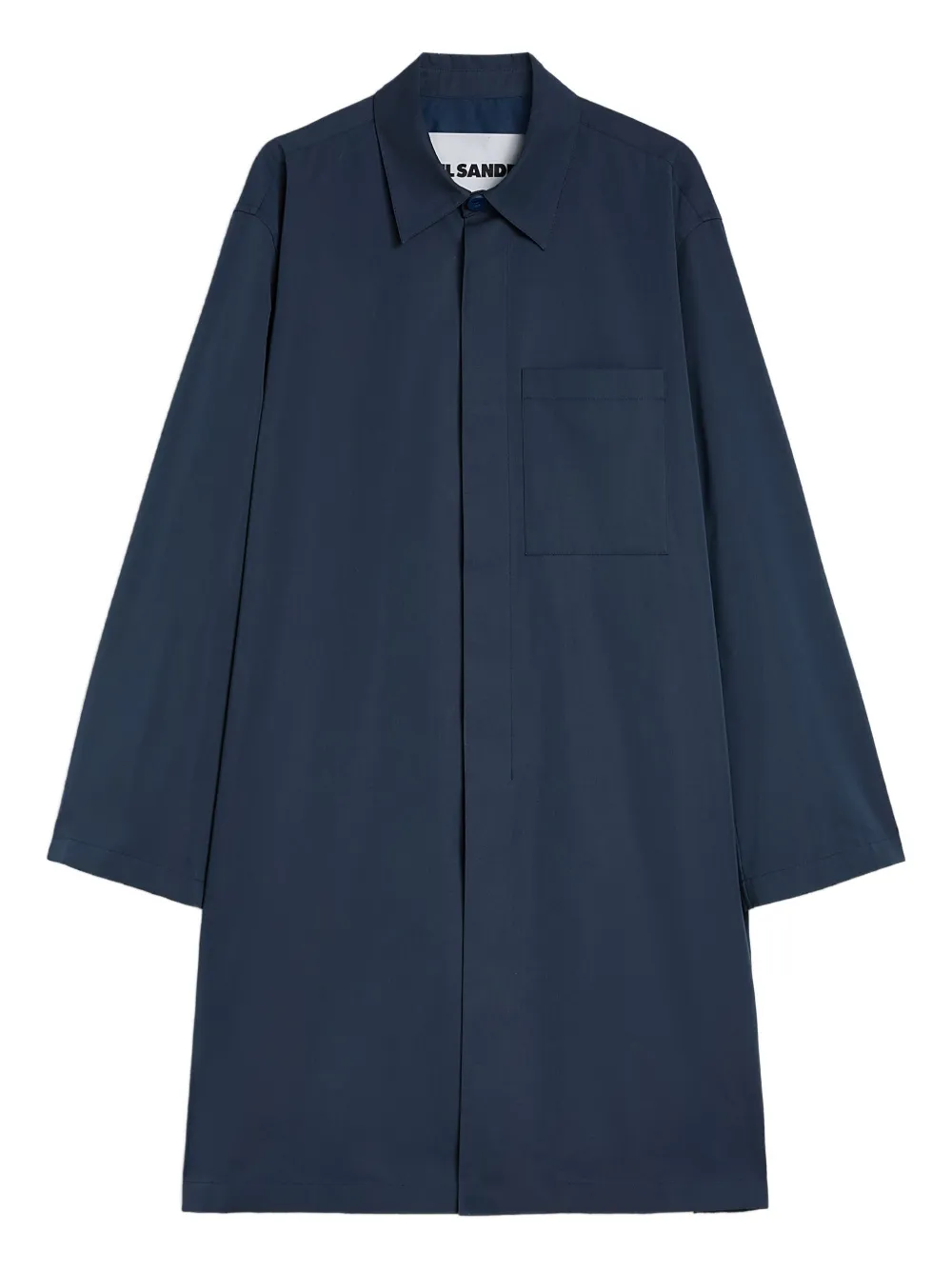 Jil Sander chest pocket poplin coat | Blue | Image 1