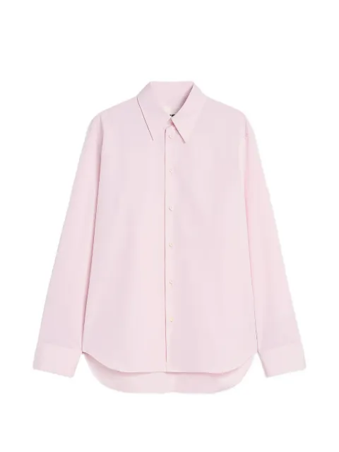 Jil Sander langærmet skjorte i poplin med knapper