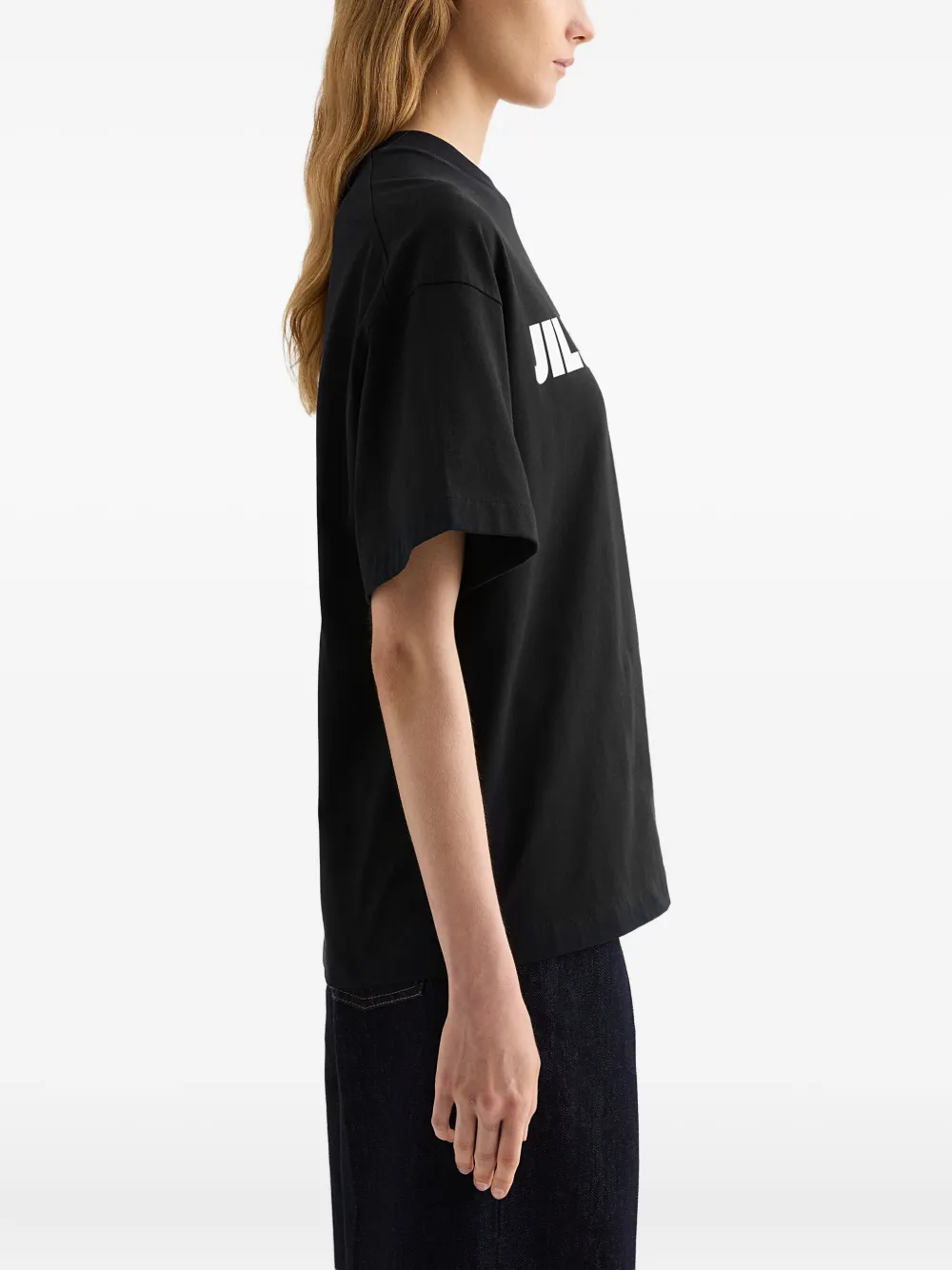 Jil Sander T-shirt met logoprint Zwart