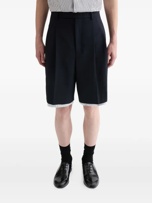 ジルサンダー　ウールバミューダハーフパンツ　テーラードパンツ　一度短時間使用 Jil Sander レイヤード ウールショートパンツ | ブルー | FARFETCH JP
