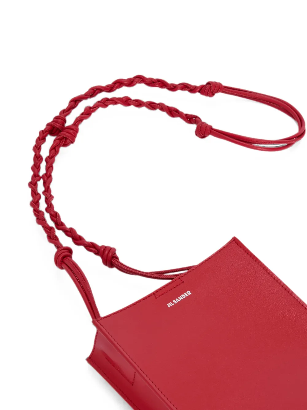 Jil Sander Tangle kleine crossbodytas met geknoopt bandje Rood