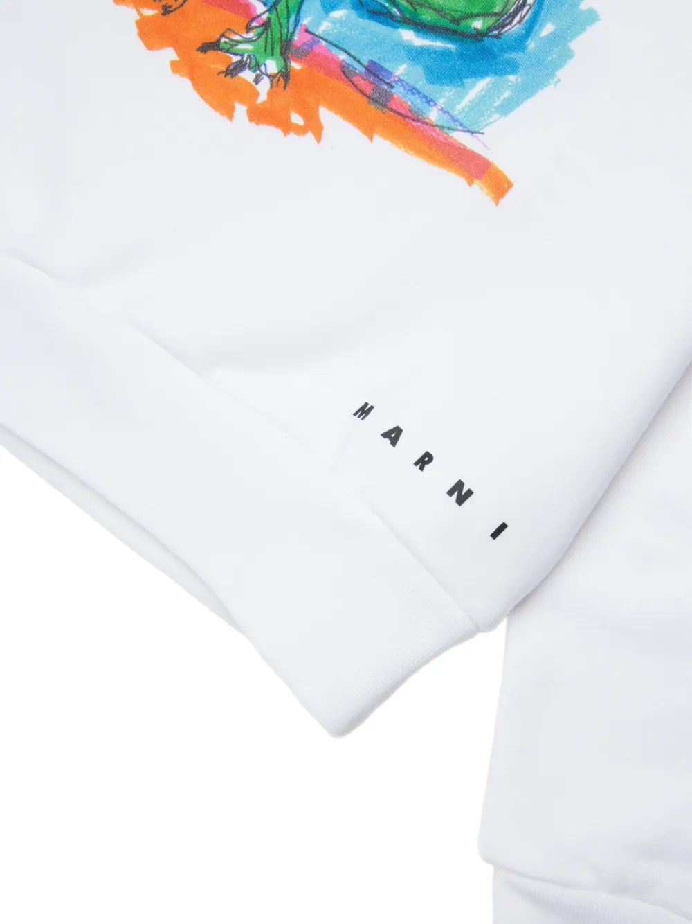 Marni Kids Sweater met grafische dinosaurus-print Wit