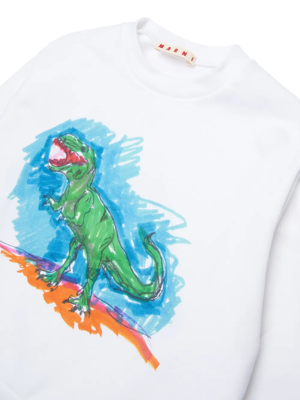 Marni Kids Sweater met grafische dinosaurus-print Wit