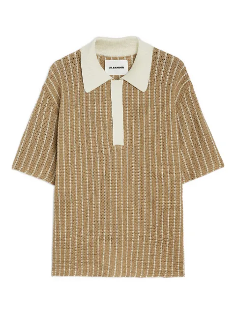 Jil Sander striped-pattern polo shirt
