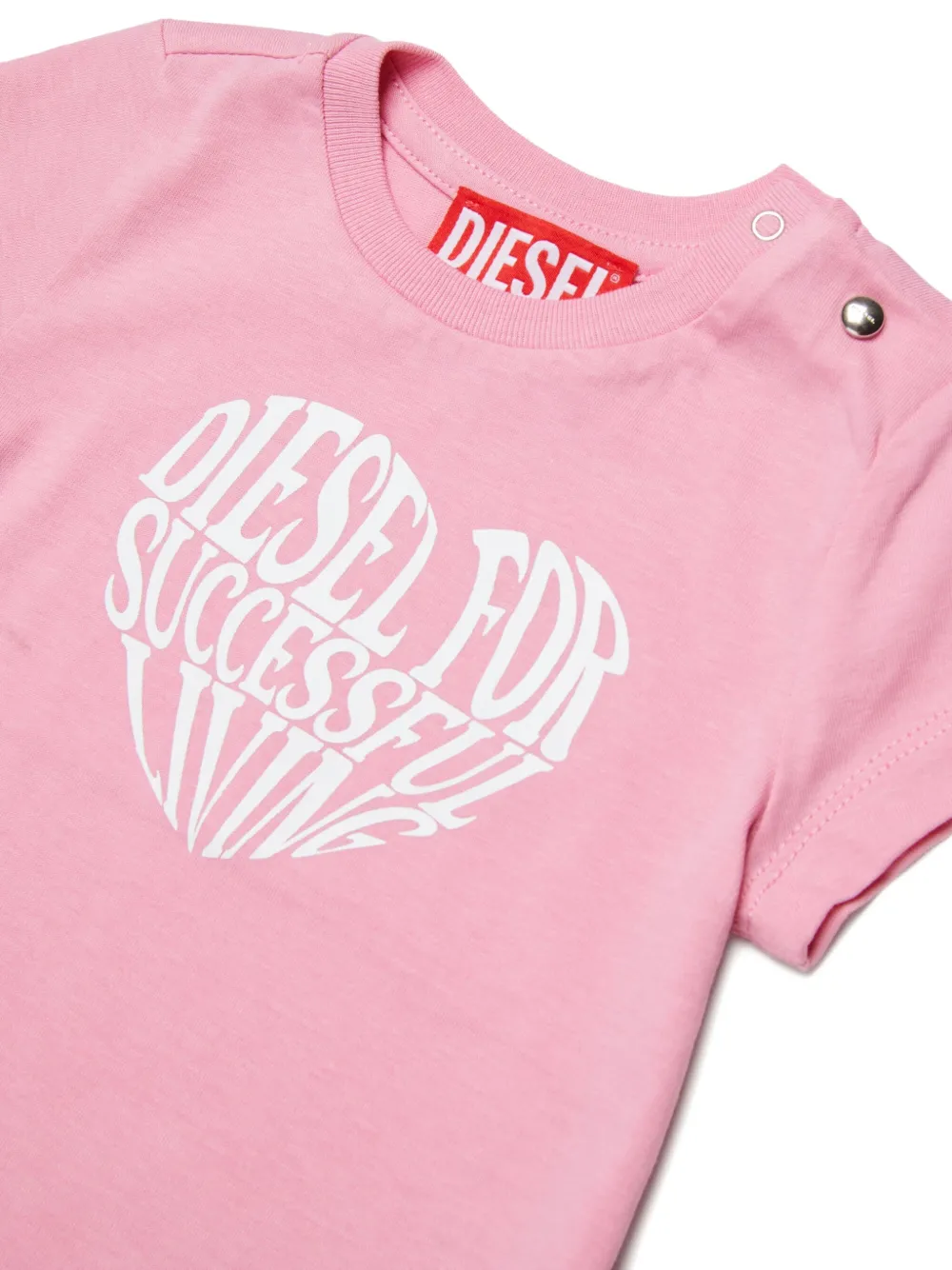 Diesel Kids T-shirt met logo Roze
