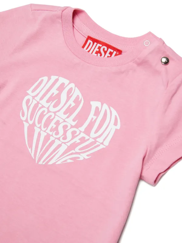 Diesel Kids logo-detail short-sleeve T-shirt | Pink | FARFETCH