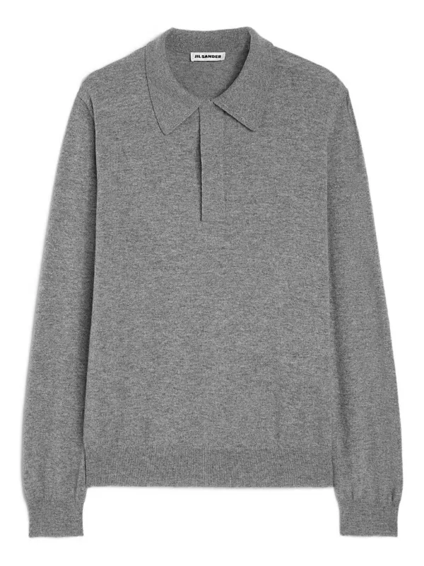 Jil Sander ウール ポロセーター | グレー | FARFETCH JP
