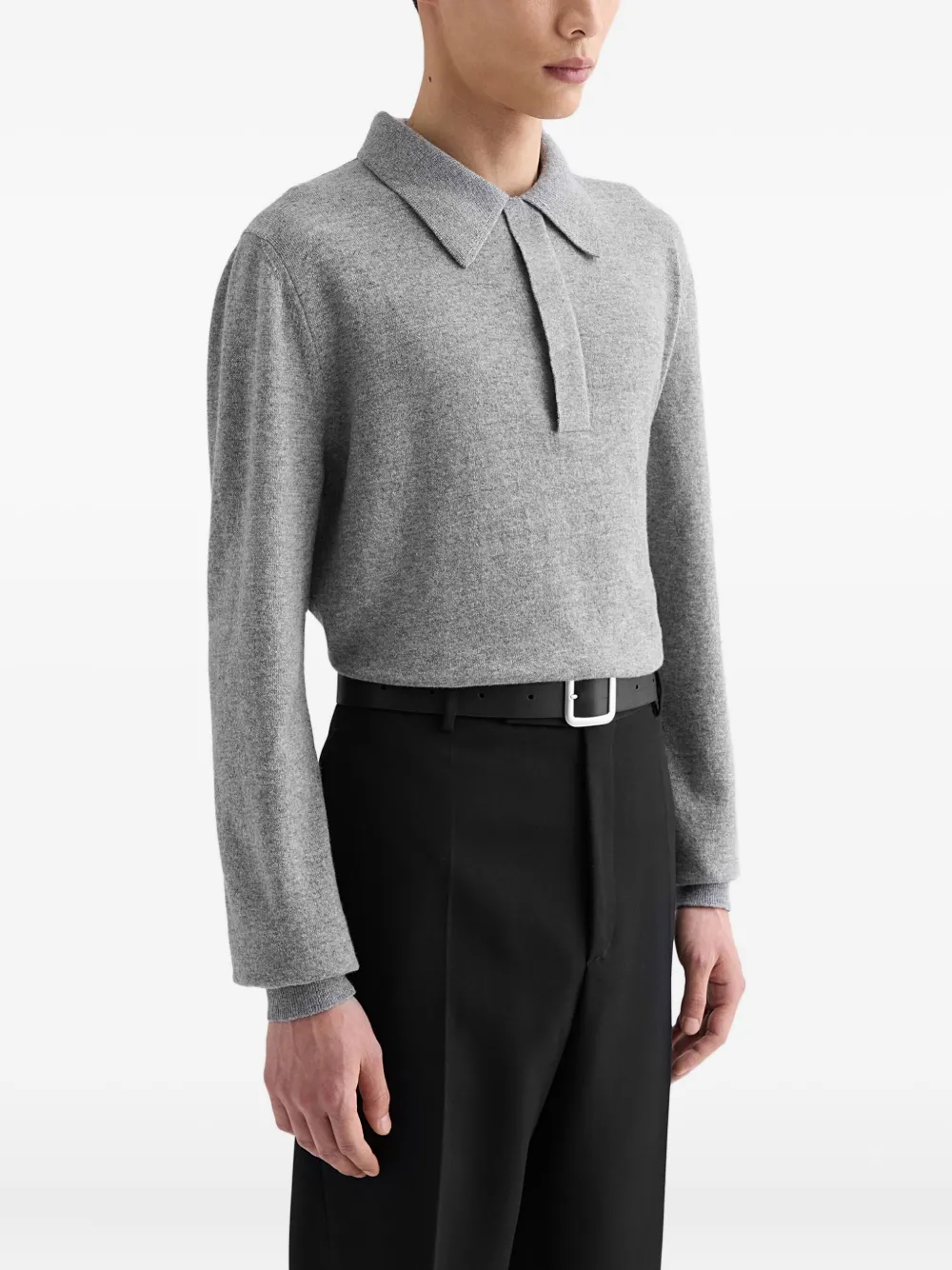 Jil Sander Lichtgewicht wollen polotrui Grijs