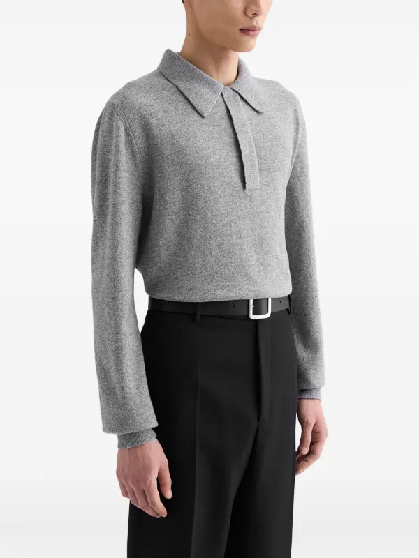 Jil Sander Wool Polo Shirt | Grey | FARFETCH