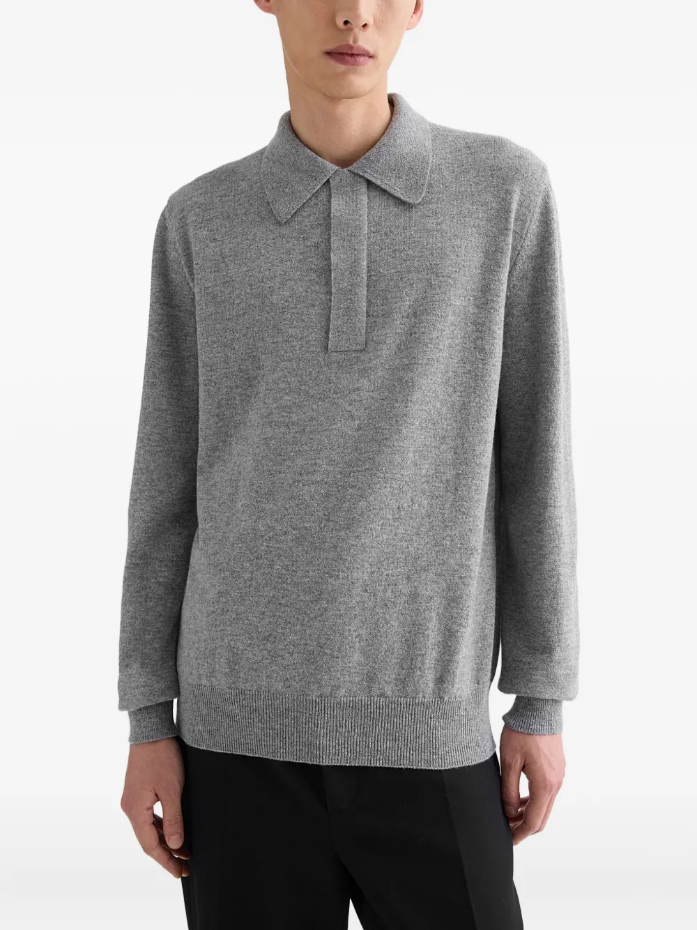 Jil Sander Wollen poloshirt - Grijs