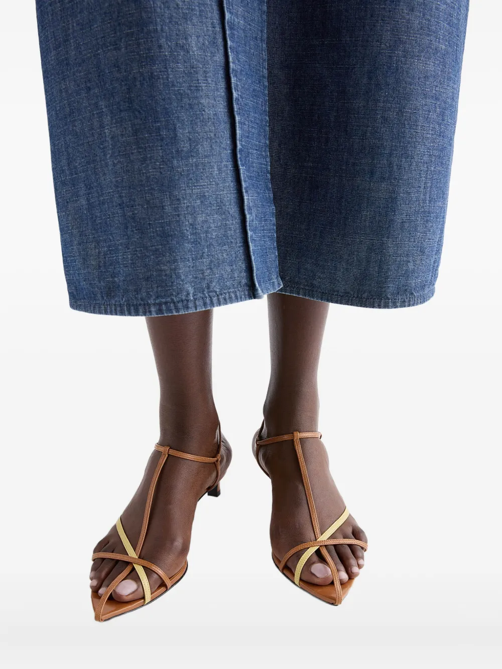 Jil Sander Cage Low-heel Sandals In Brown